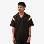 KEMEJA OVERSIZE V NECK LENGAN PENDEK HITAM FRIDAY KILLER | TWENTY FOUR BLACK