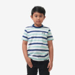 KAOS POLO ANAK ANAK MOTIF GARIS FRIDAY KILLER | X STR NAVY SAGE KIDZ