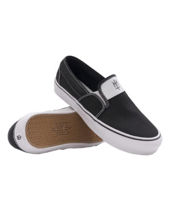 SEPATU SLIPON LOKAL BRAND CASUAL SIMPLE PRIA HITAM ORIGINAL MATERNAL DISASTER | CRUST 2 BW