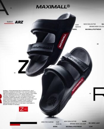 SANDAL SLIDE MAXIMALL | ARZ BLK/RED SERIES