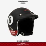 HELM RETRO HITAM DOFF FRIDAY KILLER X MARZANO | 666 RACING BLACK MATT