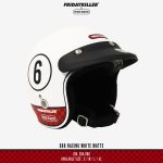HELM RETRO PUTIH DOFF FRIDAY KILLER X MARZANO | 666 RACING WHITE MATT
