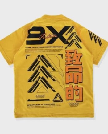 KAOS BAJU PRIA KATUN CASUAL LENGAN PENDEK KUNING MEMPHIS ORIGINS | MECHA FUTURE YELLOW
