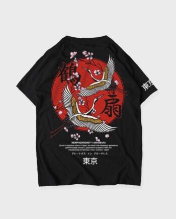 KAOS PRIA LENGAN PENDEK MOTIF JEPANG HITAM MEMPHIS ORIGINS | AKIHABARA BLACK