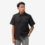 KEMEJA WORKER 
 PRIA LENGAN PENDEK HITAM POLOS SIMPLE FRIDAY KILLER | FLAKERS GLOOM