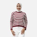 SWEATER CADIGAN WANITA GARIS GARIS FRIDAY KILLER GIRL | LULLA MAROON