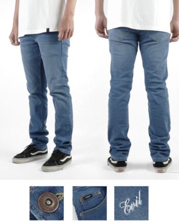 CELANA PANJANG SKINNY DENIM BIRU PRIA EVIL ARMY | COLD FURY L24 VINTAGE BLUE