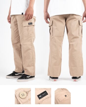 CELANA PANJANG CARGO KHAKI PRIA  EVIL ARMY | CLIFF A25 KHAKI