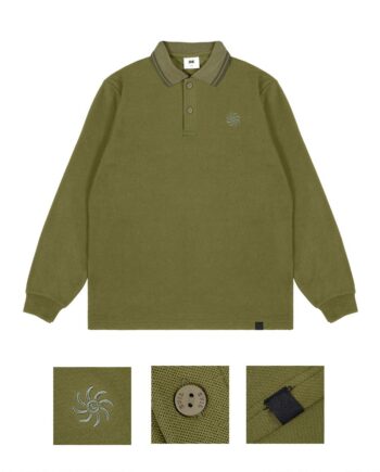 KAOS POLO PRIA LENGAN PANJANG POLOS OLIVE EVIL ARMY | ENVISAGE A25 OLIVE
