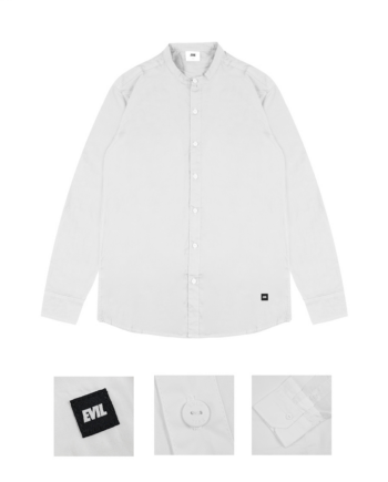 KEMEJA LENGAN PANJANG POLOS PRIA PUTIH EVIL ARMY | GAZETE A25 WHITE