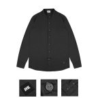 KEMEJA LENGAN PANJANG POLOS PRIA HITAM EVIL ARMY | GAZETE A25 BLACK