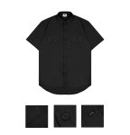 KEMEJA LENGAN PENDEK POLOS PRIA HITAM EVIL ARMY | MESOVAR A25 BLACK
