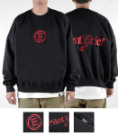 SWEATER CREWNECK UNISEX SIMPLE HITAM EVIL ARMY | STRENGTH A25 BLACK