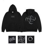 JAKET SWEATSHIRT PULLOVER HOODIE SIMPLE HITAM EVIL ARMY | HAMHAWK A25 BLACK