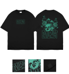 KAOS OVERSIZE PRIA LENGAN PENDEK HIJAU EVIL ARMY | GREEN SKULL A25 BLACK