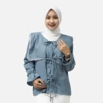 KEMEJA WANITA LENGAN PANJANG SIMPLE POLOS BIRU FRIDAY KILLER GIRL | FELICITY BLUE
