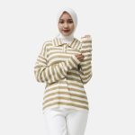 POLO KNITWEAR RAJUT WANITA GARIS GARIS CREAM FRIDAY KILLER GIRL | ROSITA  CREAM