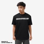 KAOS PRIA KATUN SIMPLE LENGAN PENDEK HITAM FRIDAY KILLER | OG SPEEDLINE BLACK