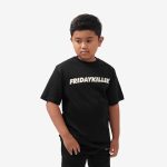 KAOS ANAK KATUN LENGAN PENDEK POLOS SIMPLE HITAM FRIDAY KILLER | CORE BLACK KIDS