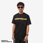 KAOS PRIA KATUN LENGAN PENDEK FULL PRINT HITAM FRIDAY KILLER | FULKRUG GOLD