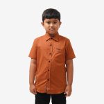 KEMEJA ANAK KATUN LENGAN PENDEK POLOS ORANGE FRIDAY KILLER | ORZIO KIDS BRICKS