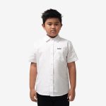 KEMEJA ANAK KATUN LENGAN PENDEK POLOS PUTIH FRIDAY KILLER | REZETTA KIDS WHT