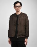 JAKET VARSITY PRIA BOMBER SUEDE POLOS PRIA SIMPLE COKLAT WRNG CLOTH | SKOVSTED #5 DARK BROWN