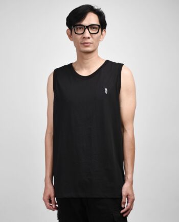 KAOS SINGLET TANK TOP KATUN PRIA HITAM ORIGINAL WRNG CLOTH | VEGA #1 BLACK