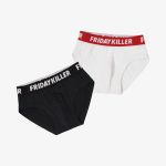 CELANA DALAM PRIA BRIEF 1 PAKET ISI 2 CASUAL NYAMAN HITAM PUTIH FRIDAY KILLER | WIZETH BLK WHT RED