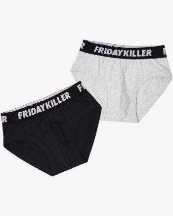 CELANA DALAM PRIA BRIEF 1 PAKET ISI 2 CASUAL NYAMAN HITAM ABU ABU FRIDAY KILLER | WIZETH GREY BLK