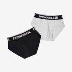 CELANA DALAM PRIA BRIEF 1 PAKET ISI 2 CASUAL NYAMAN HITAM ABU ABU FRIDAY KILLER | WIZETH GREY BLK