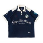 KAOS RUGBY SHIRT PRIA KATUN 16s LENGAN PENDEK NAVY  MEMPHIS ORIGINS | COUPE