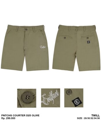 CELANA PENDEK SHORT PANTS CHINO CASUAL SIMPLE PRIA HIJAU ORIGINAL EVIL ARMY | COURTER C25 OLIVE