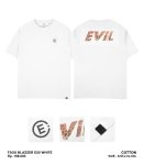 KAOS OVERSIZE PRIA KATUN CASUAL SIMPLE LENGAN PENDEK PUTIH ORIGINAL EVIL ARMY | BLAZZER E25 WHITE
