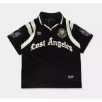 KAOS RUGBY SHIRT PRIA KATUN 16s CASUAL LENGAN PENDEK HITAM ORIGINAL MEMPHIS ORIGINS | LOST ANGELES