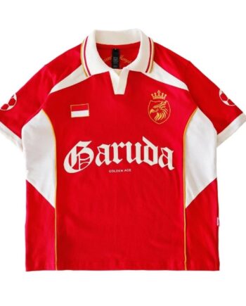 KAOS RUGBY SHIRT PRIA KATUN 16s CASUAL LENGAN PENDEK MERAH ORIGINAL MEMPHIS ORIGINS | GOLDEN AGE SH