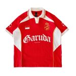 KAOS RUGBY SHIRT PRIA KATUN 16s CASUAL LENGAN PENDEK MERAH ORIGINAL MEMPHIS ORIGINS | GOLDEN AGE SH