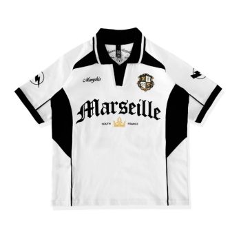 KAOS RUGBY SHIRT PRIA KATUN 16s CASUAL LENGAN PENDEK PUTIH ORIGINAL MEMPHIS ORIGINS | MARSEILLE
