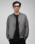 JAKET VARSITY PRIA BOMBER SUEDE POLOS PRIA WANITA CASUAL ABU ABU WARNING CLOTH | CIRCULAR #5 GREY