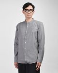 KEMEJA PRIA KATUN FLANEL CASUAL LENGAN PANJANG POLOS ABU ABU ORIGINAL WARNING CLOTH | ARTEMII FL #6