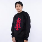 SWEATER CREWNECK RAJUT PRIA WANITA KATUN CASUAL SIMPLE HITAM ORIGINAL MATERNAL DISASTER | HURDLE