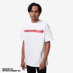 KAOS KATUN PRIA CASUAL SIMPLE LENGAN PENDEK PUTIH FRIDAY KILLER | CORE W RED