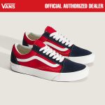 SEPATU SNEAKERS CLASSIC CASUAL PRIA WANITA MERAH ORIGINAL VNS OTW | OLD SKOOL 2 TONE NAVY RED