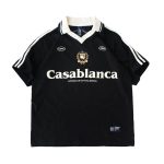 KAOS RUGBY SHIRT PRIA KATUN 16s CASUAL LENGAN PENDEK HITAM ORIGINAL MEMPHIS ORIGINS | CASABLANCA