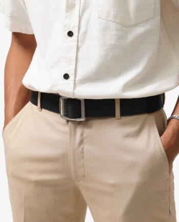 SABUK IKAT PINGGANG NYLON BELT PRIA WANITA HITAM FRIDAY KILLER | WEBBY BELT SILVER