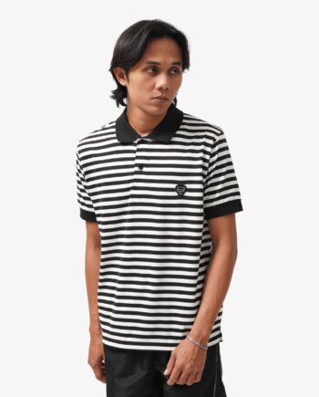 KAOS BERKERAH POLO SHIRT KATUN PRIA CASUAL GARIS GARIS HITAM FRIDAY KILLER | PICK STRP POLO BLK