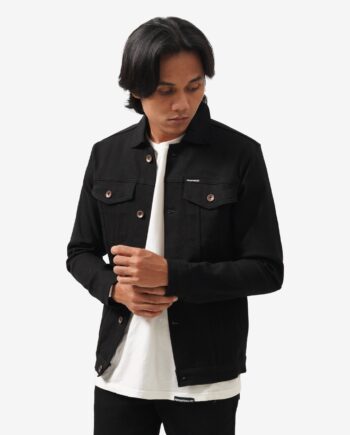 JAKET DENIM CASUAL SIMPLE POLOS PRIA HITAM FRIDAY KILLER | CORE 970 JAKET BLACK