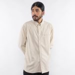 KEMEJA PRIA KATUN CASUAL POLOS LENGAN PANJANG  CREAM ORIGINAL MATERNAL DISASTER | GRITZ