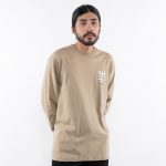 KAOS KATUN COMBED 20's CASUAL PRIA WANITA LENGAN PANJANG KHAKI ORIGINAL MATERNAL | ELBOWE