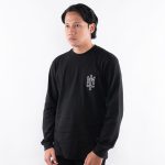 KAOS KATUN COMBED 20's CASUAL PRIA WANITA LENGAN PANJANG HITAM ORIGINAL MATERNAL | FRETAL